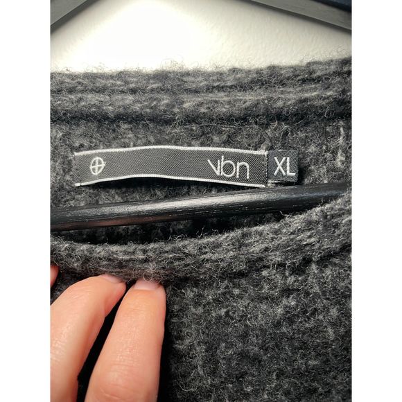 Lambswool Womens Sweater Size XL Grey Black Eco Friendly Casual Dress Business - Picture 3 of 4